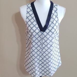 Kenar Navy Blue & White Top
